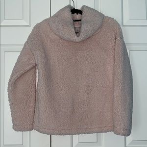 Super soft, cowl neck, sherpa sweater.